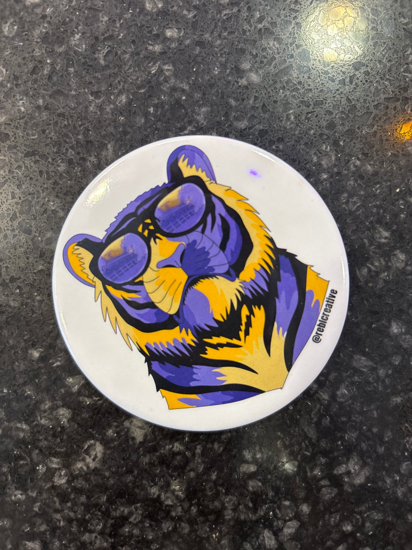 Purple And Gold Tiger Pin