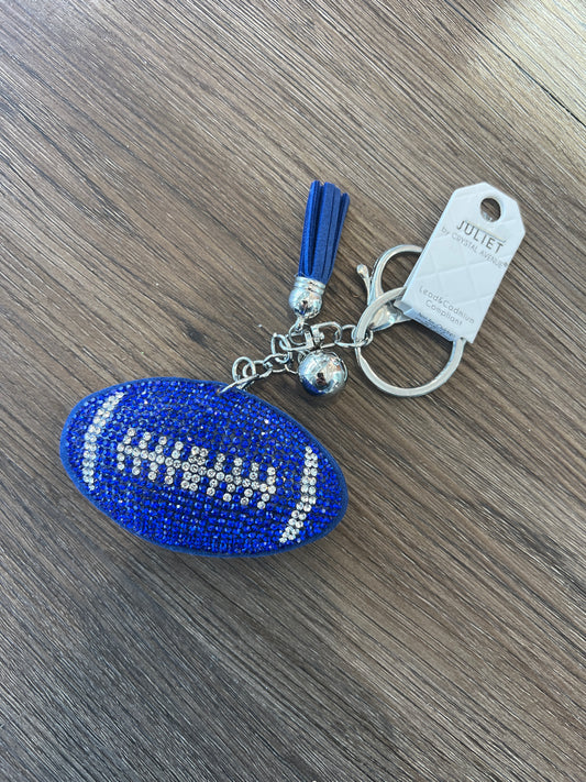 Royal Blue Football Keychain