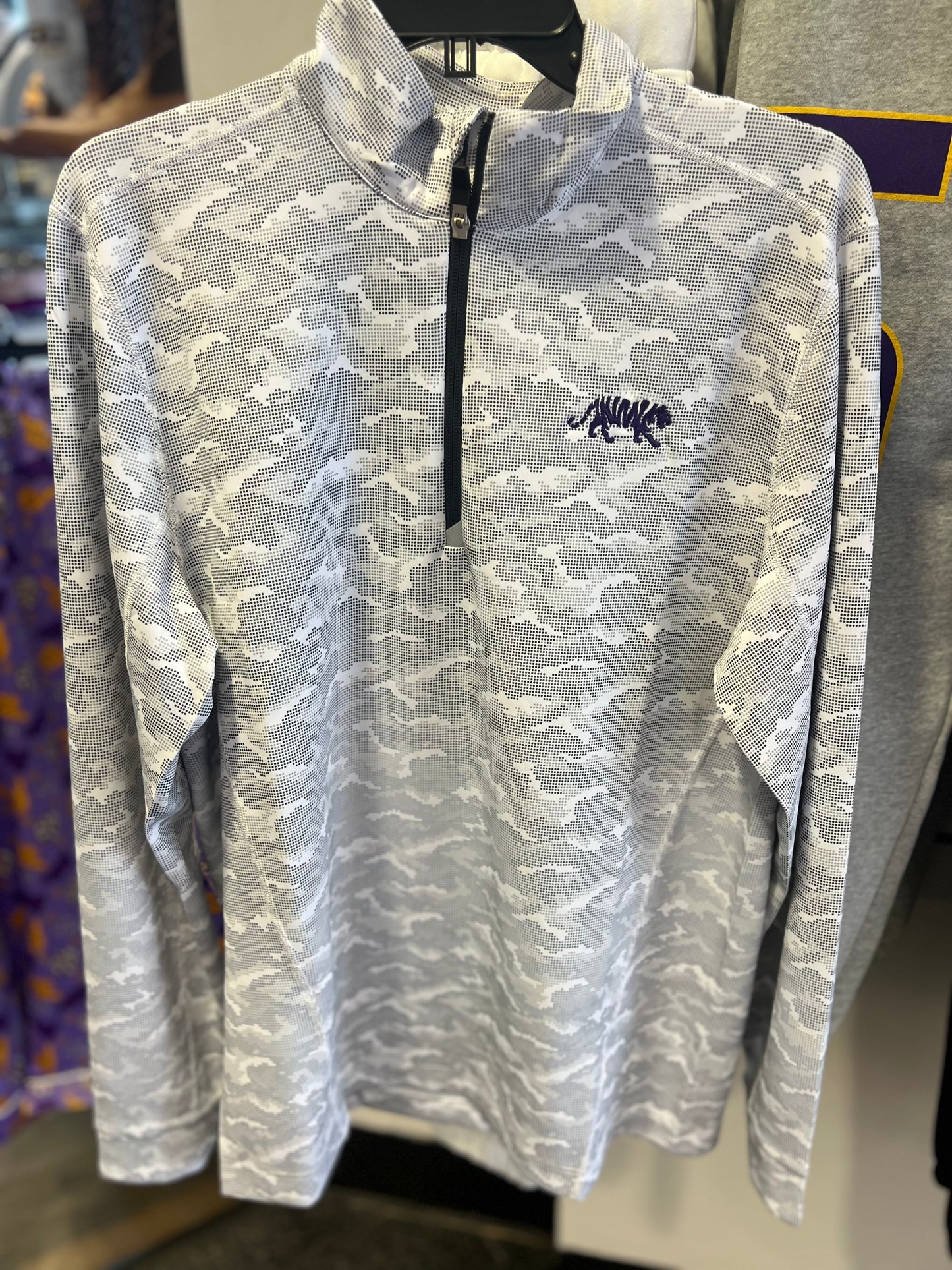 Men LSU Traverse Camo Print Eco Quarter Zip