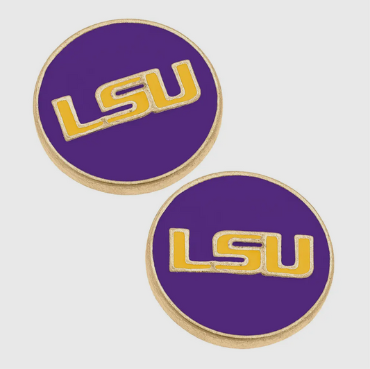 Lsu Tigers Disc Stud Earrings