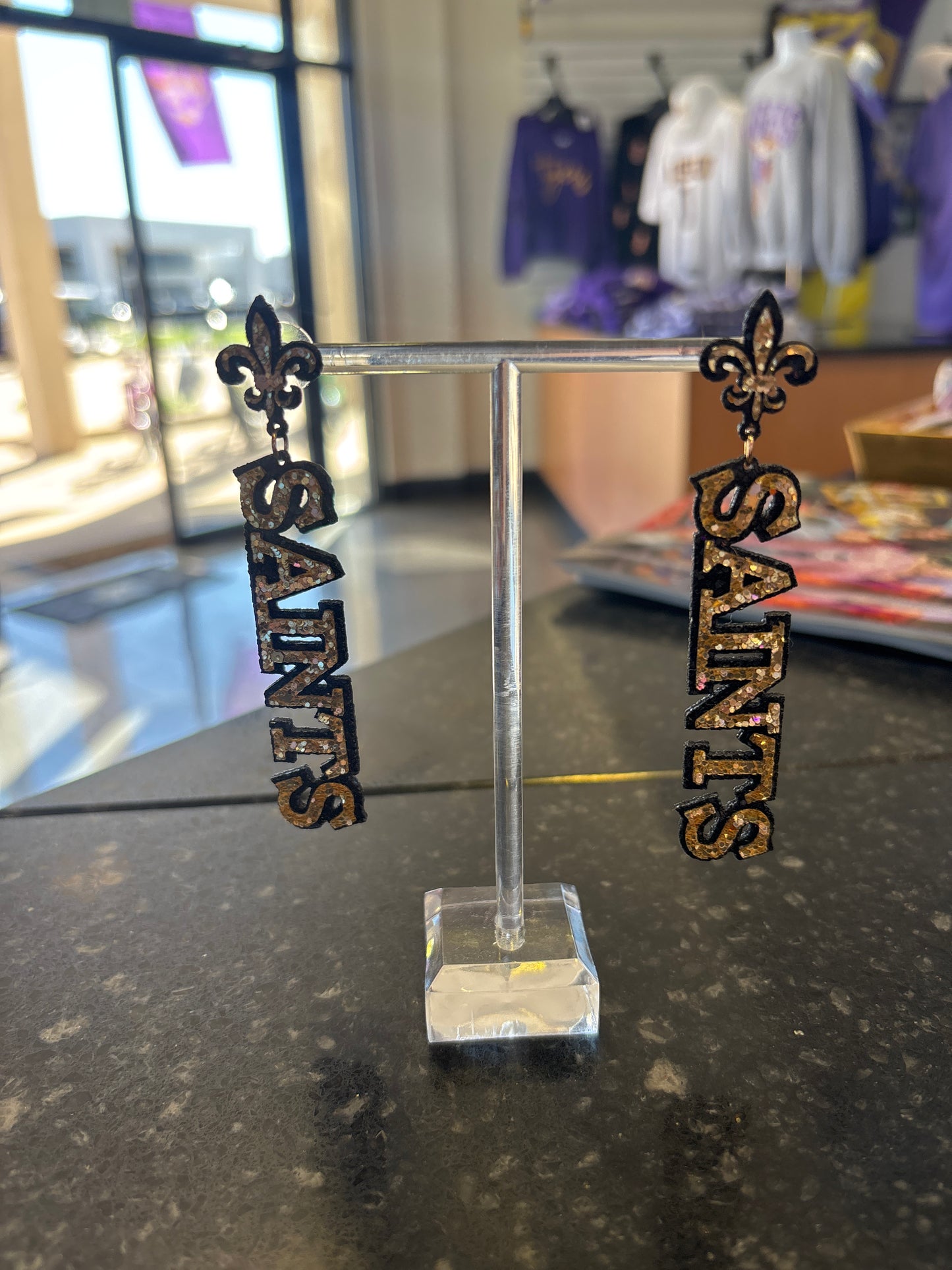 Saints Logo Drop Earrings