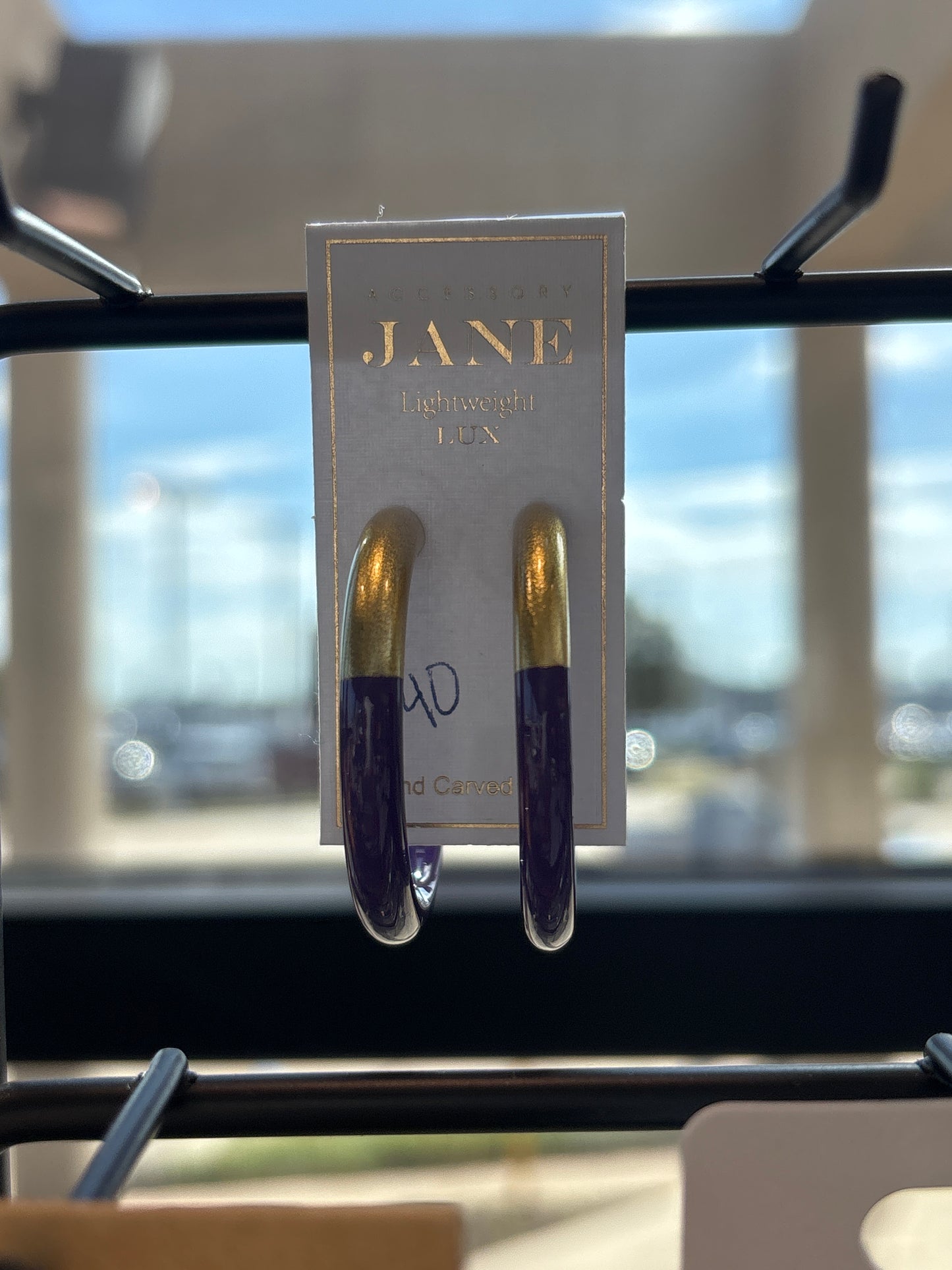 Purple And Gold Hoop Earrings