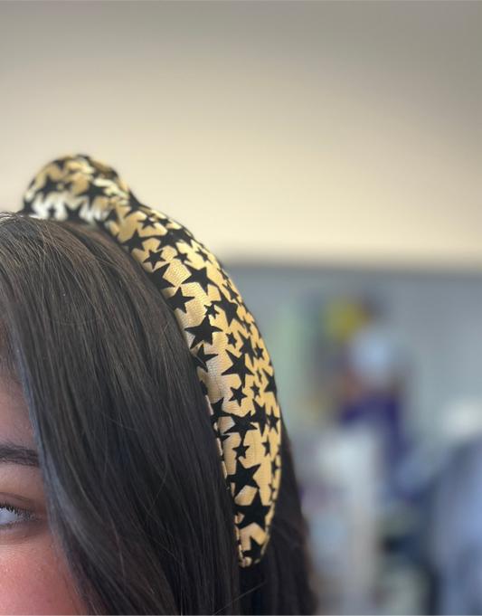 Black Snd Gold Star Headband