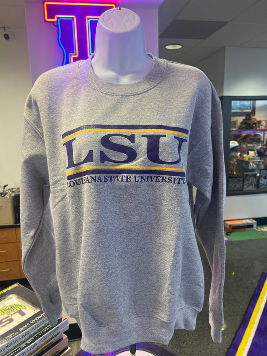 Grey Lsu Crewneck Sweatshirt