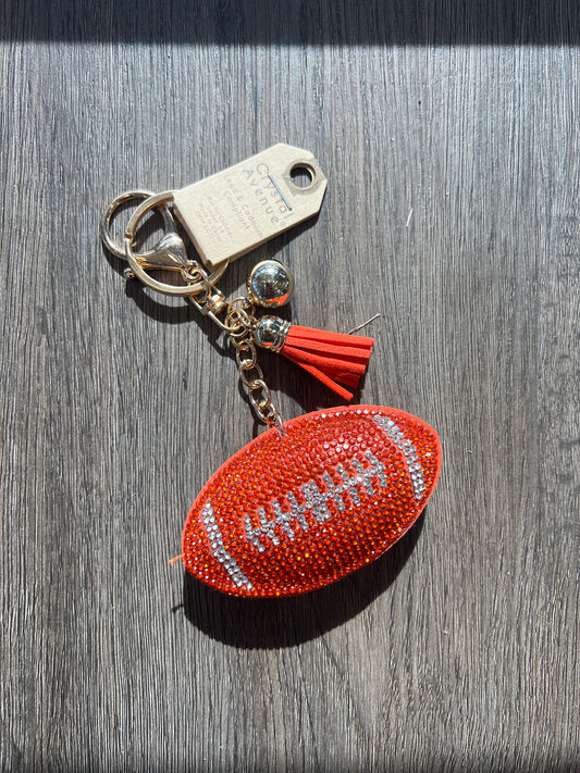 Orange Football Keychain