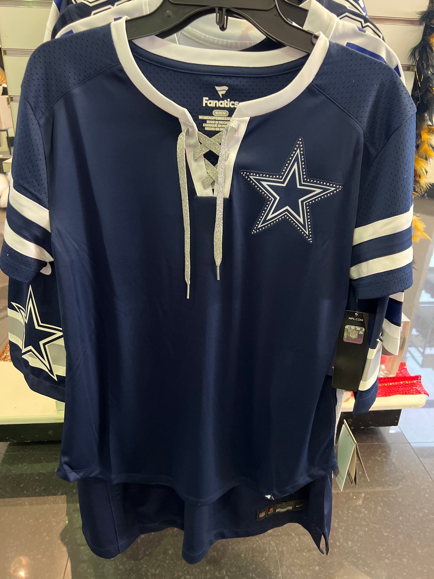 Ladies Cowboys Lace Up Top