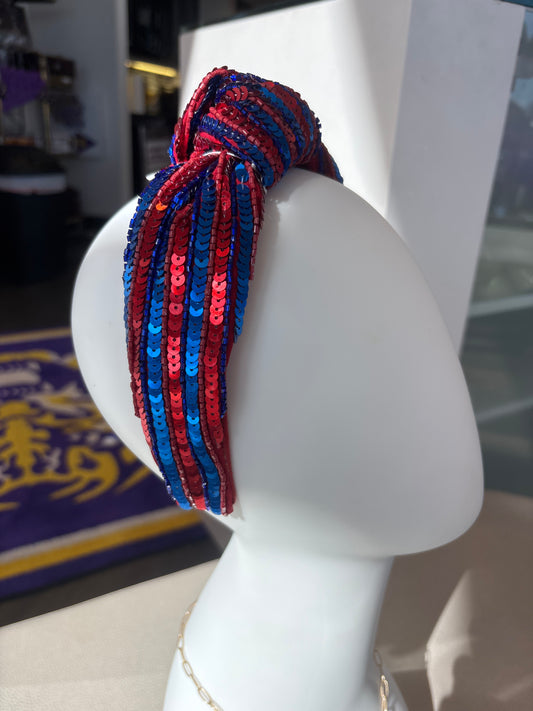 Red And Blue Sequin Headband