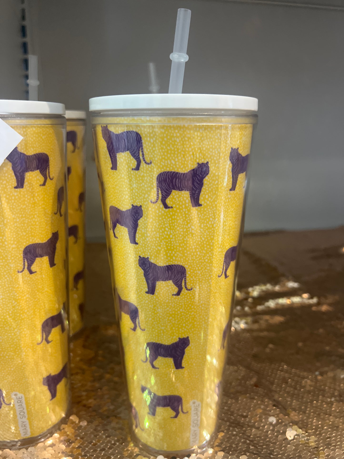 Straw Tumbler Tiger Yellow