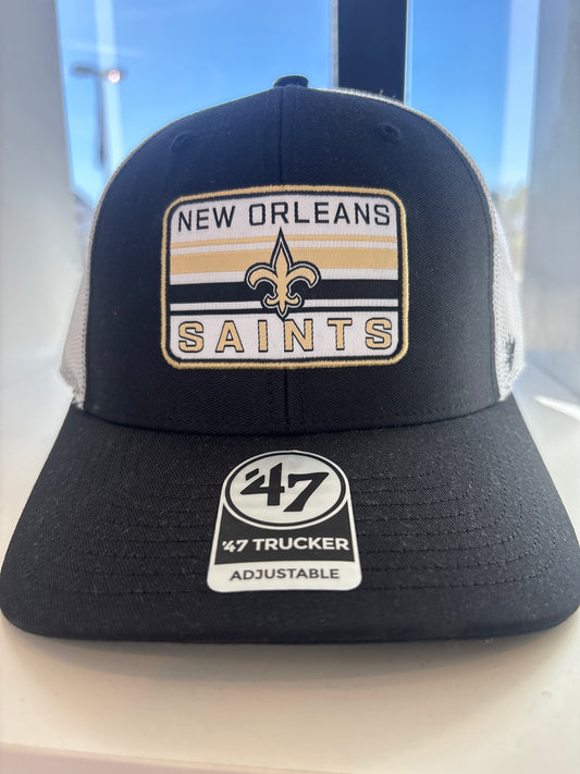 Saints Trucker Hat White Netting 47