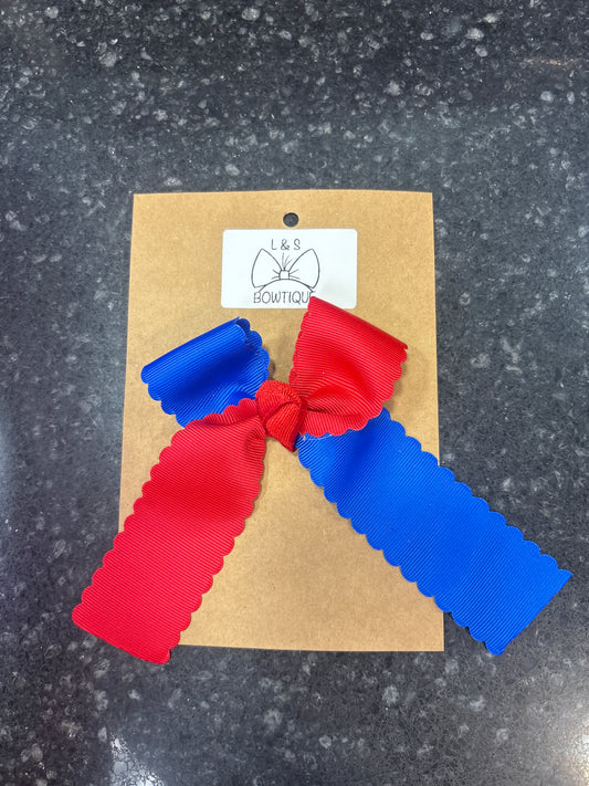 Lauren red and blue bow