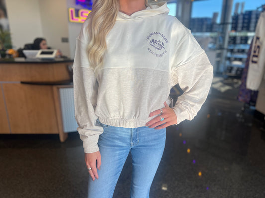 Two Toned Cream Lsu Hoodie