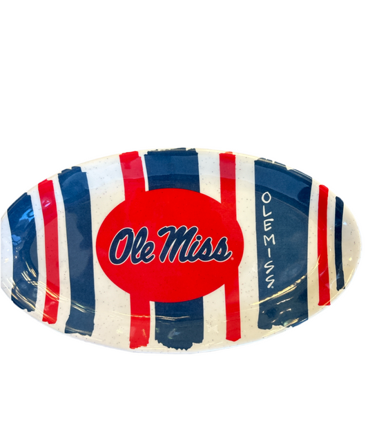 Ole Miss Striped Plate