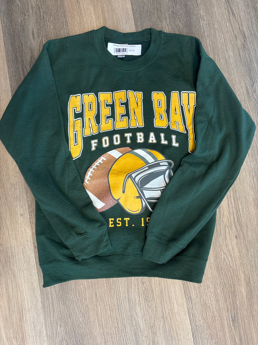 Vintage Green Bay Packers SweatShirt Green