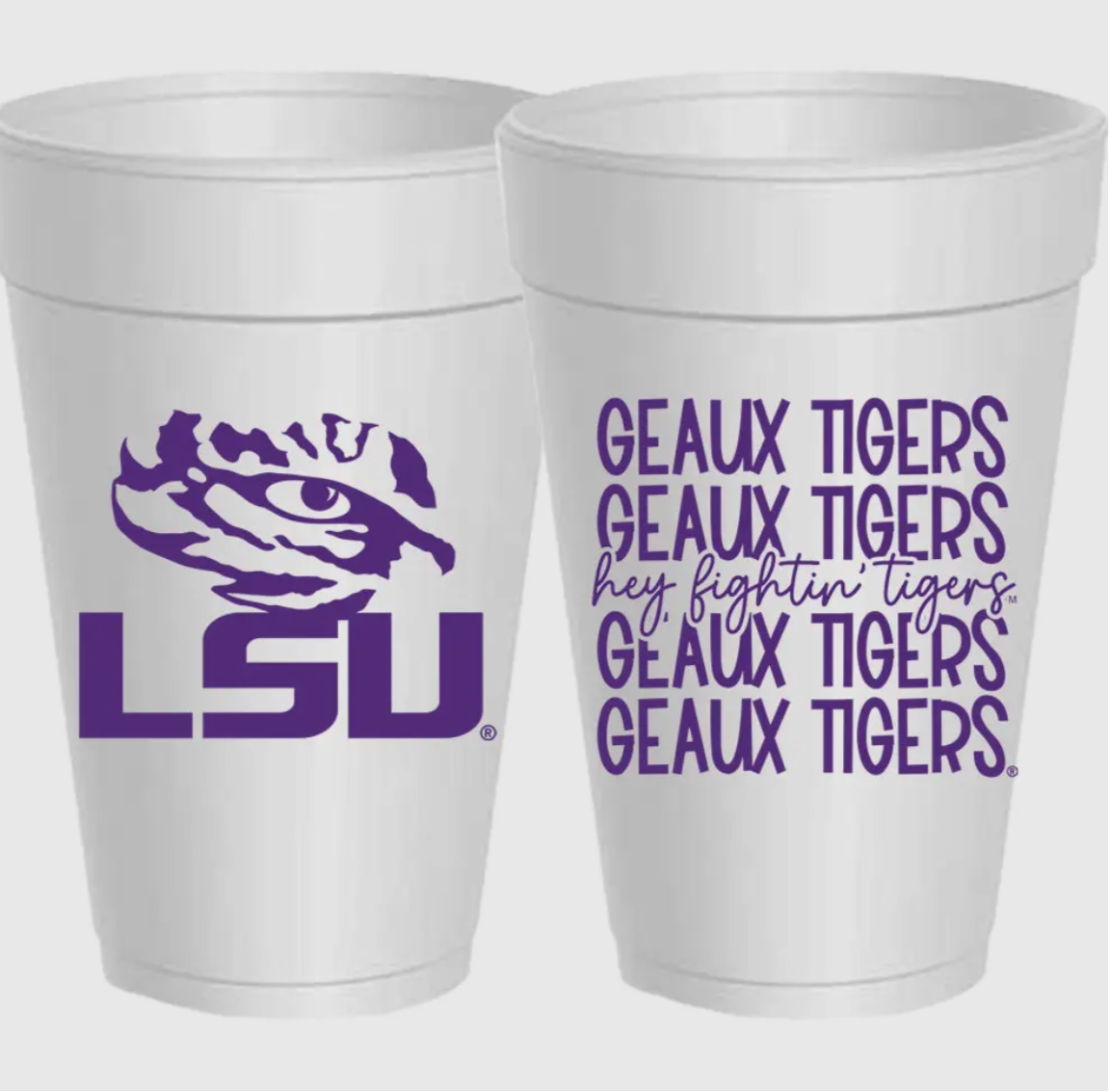 Fighting Tiger Styrofoam Cups (10 Pack)