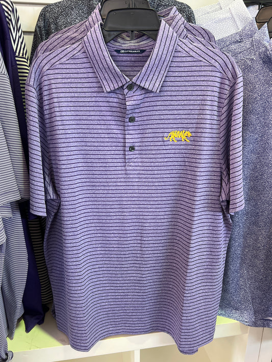 Purple Stripe Heather Polo