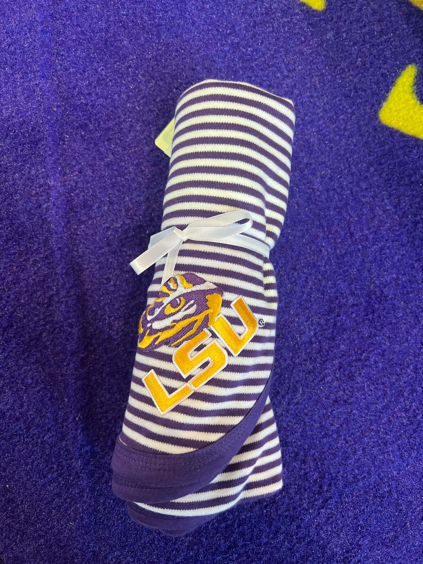 Stripe LSU Blanket