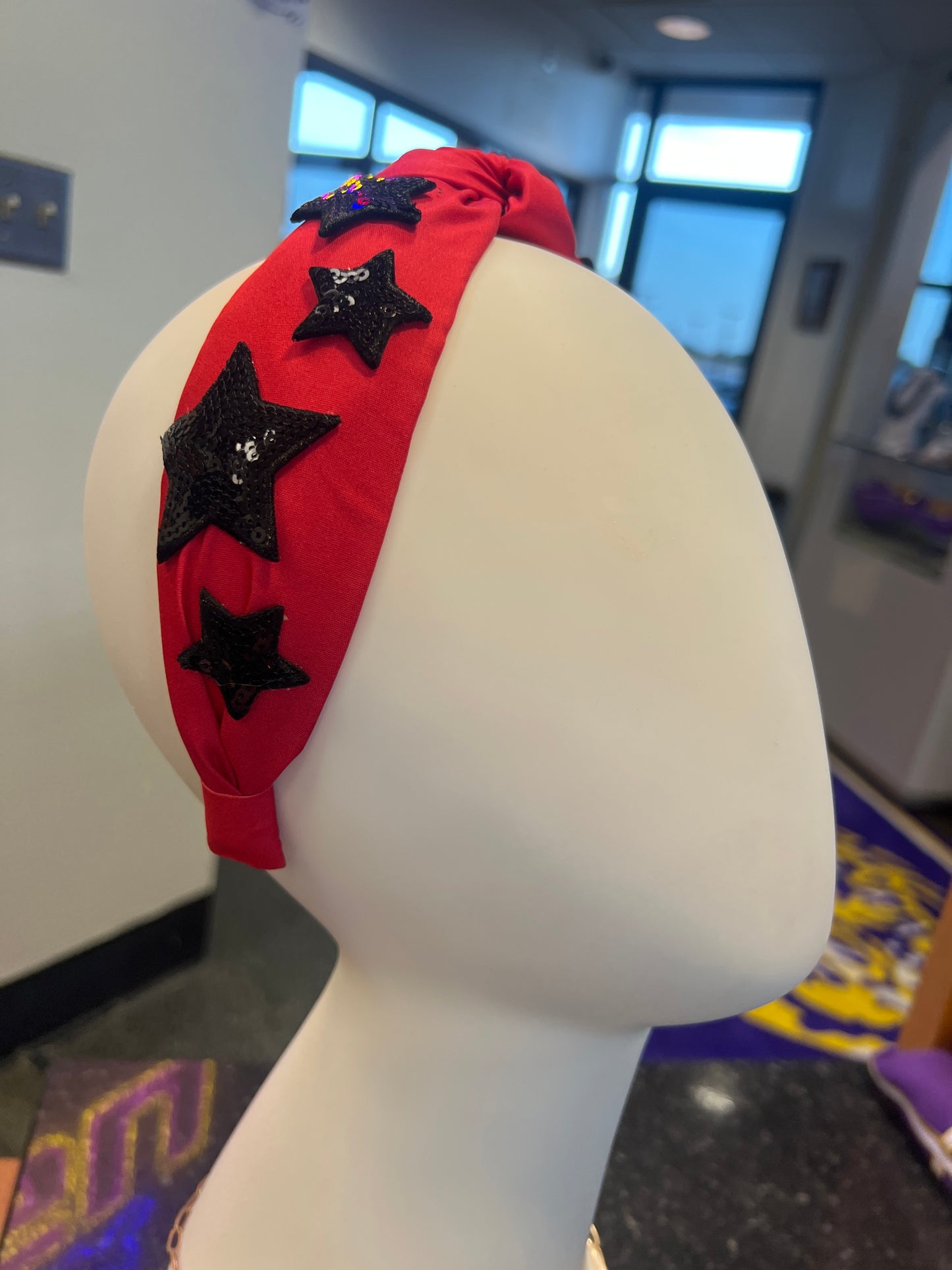 Red And Black Star Headband