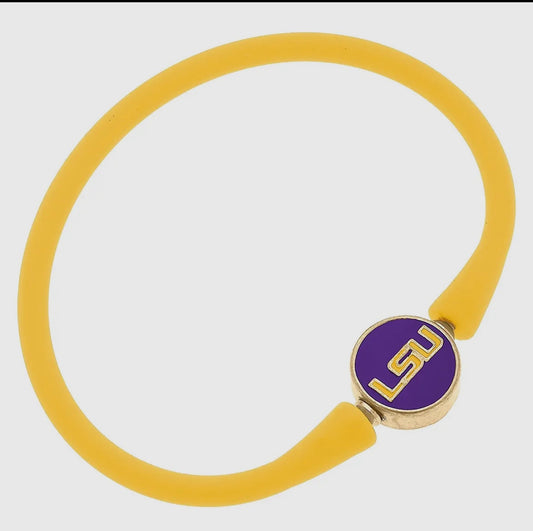 LSU Silicone Bali Bracelet Gold