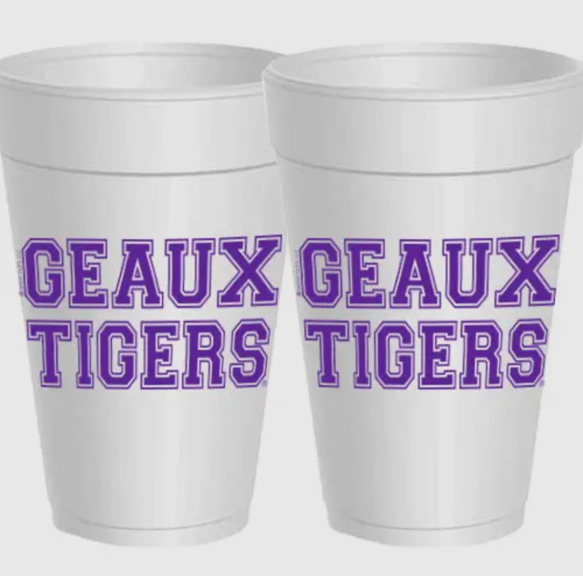 Lsu Geaux Tigers Stryofoam Cups (10 Pack)