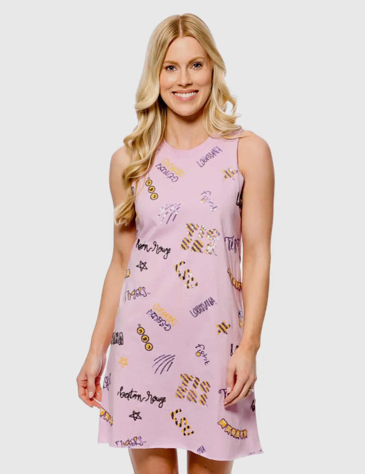 LSU Sequin Sleeveless Dress