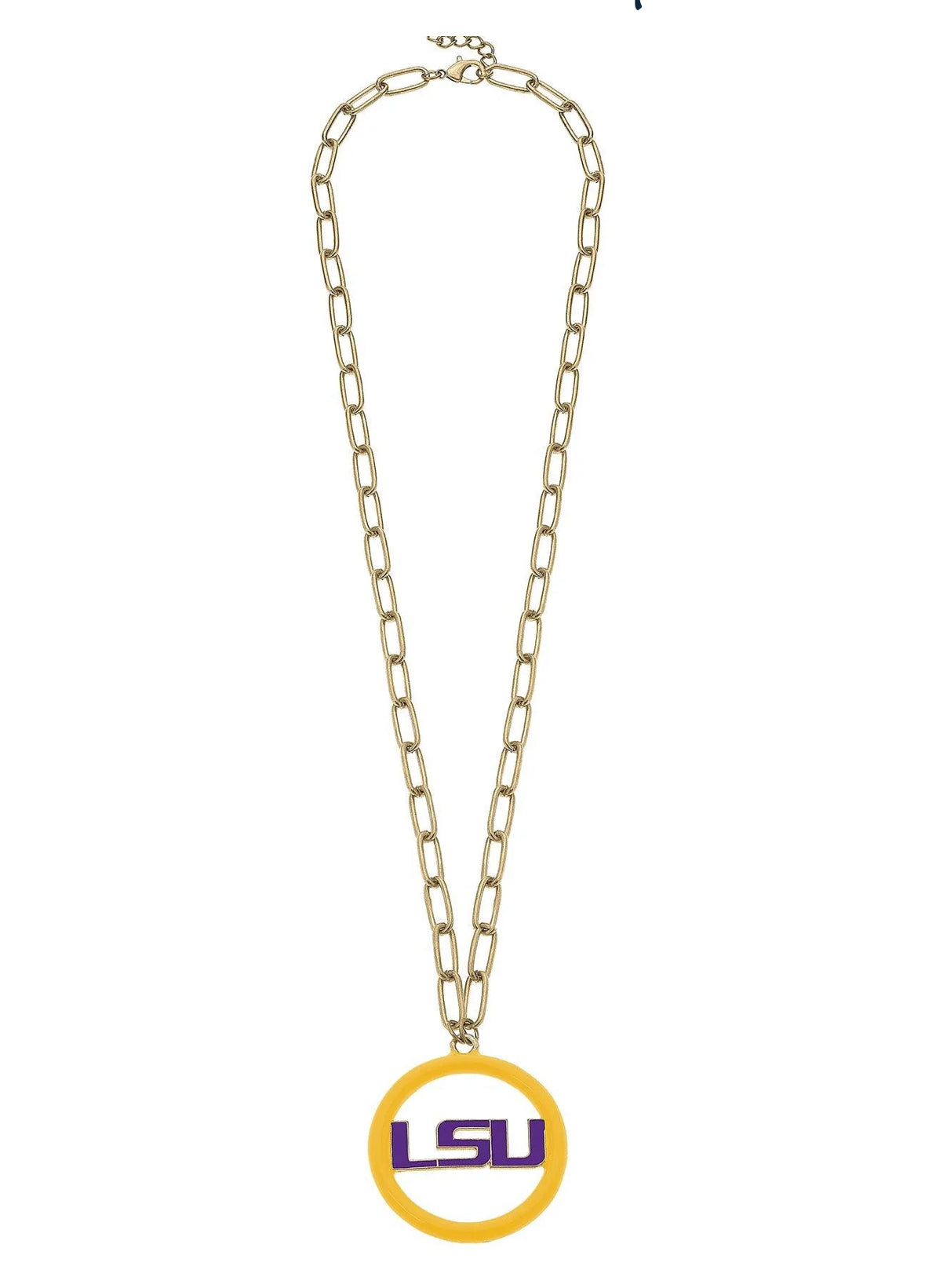 LSU logo Enamel Necklace Long