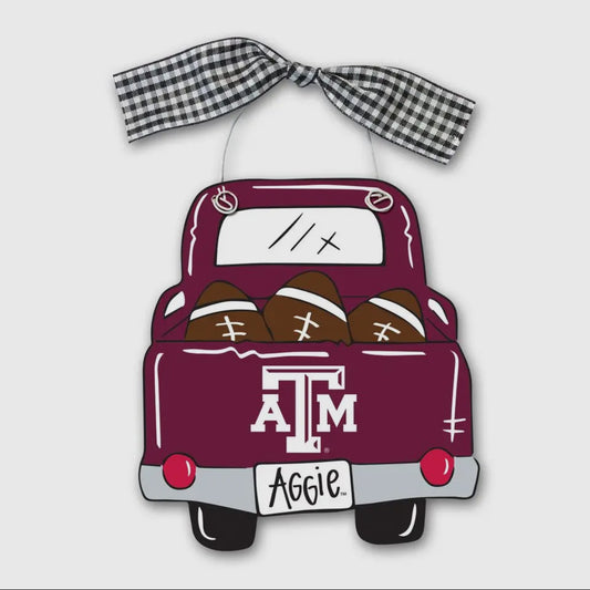 Texas A&M Wood Truck Ornament