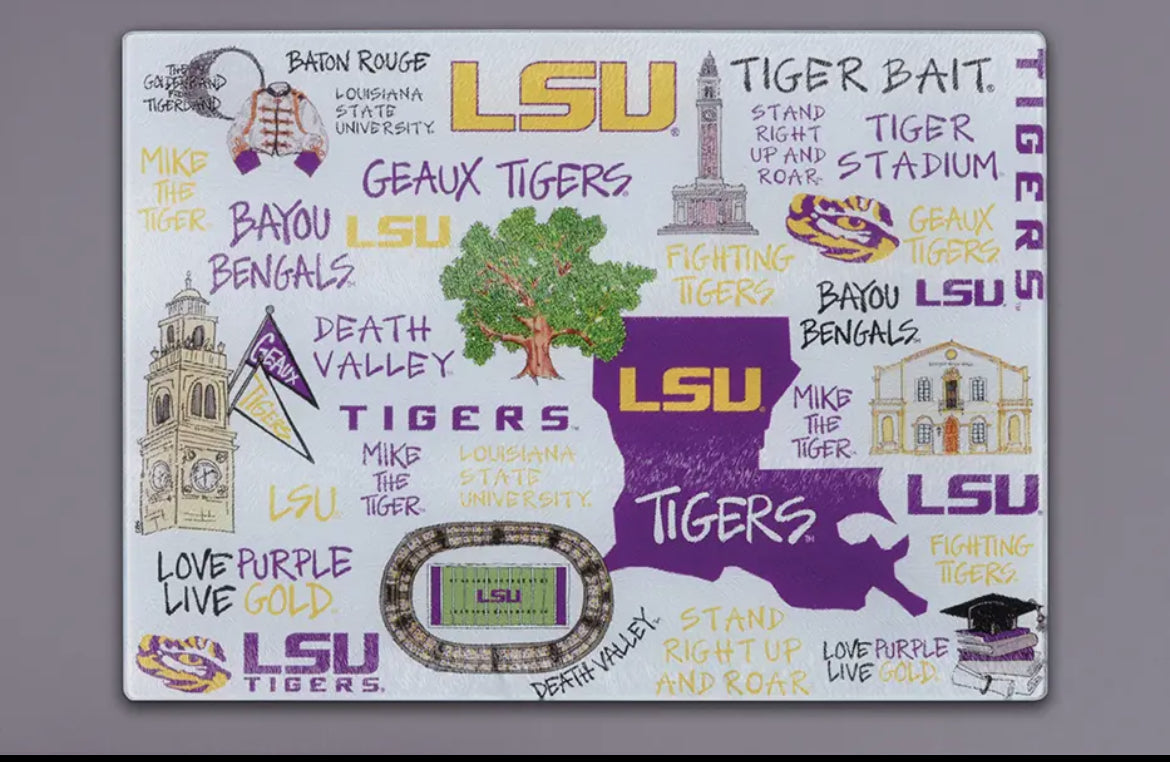 LSU Tempered Glass Board