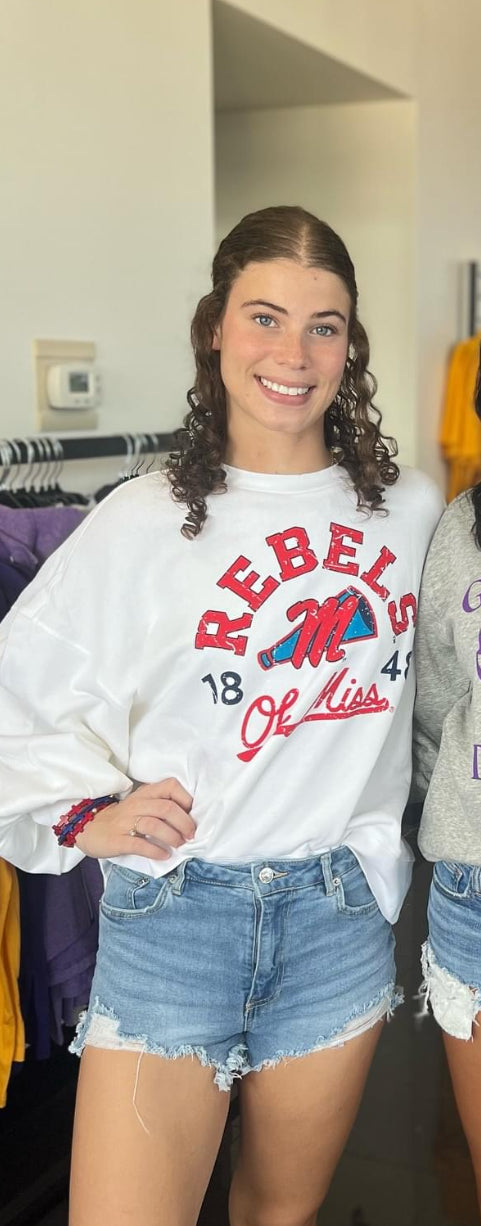 White Ole Miss Rebels Sweatshirt