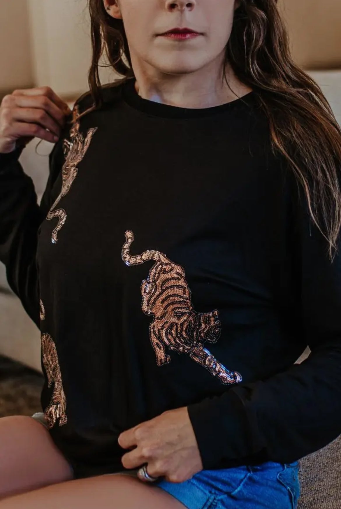 Sexy Beast Sequin Tiger Sweatshirt