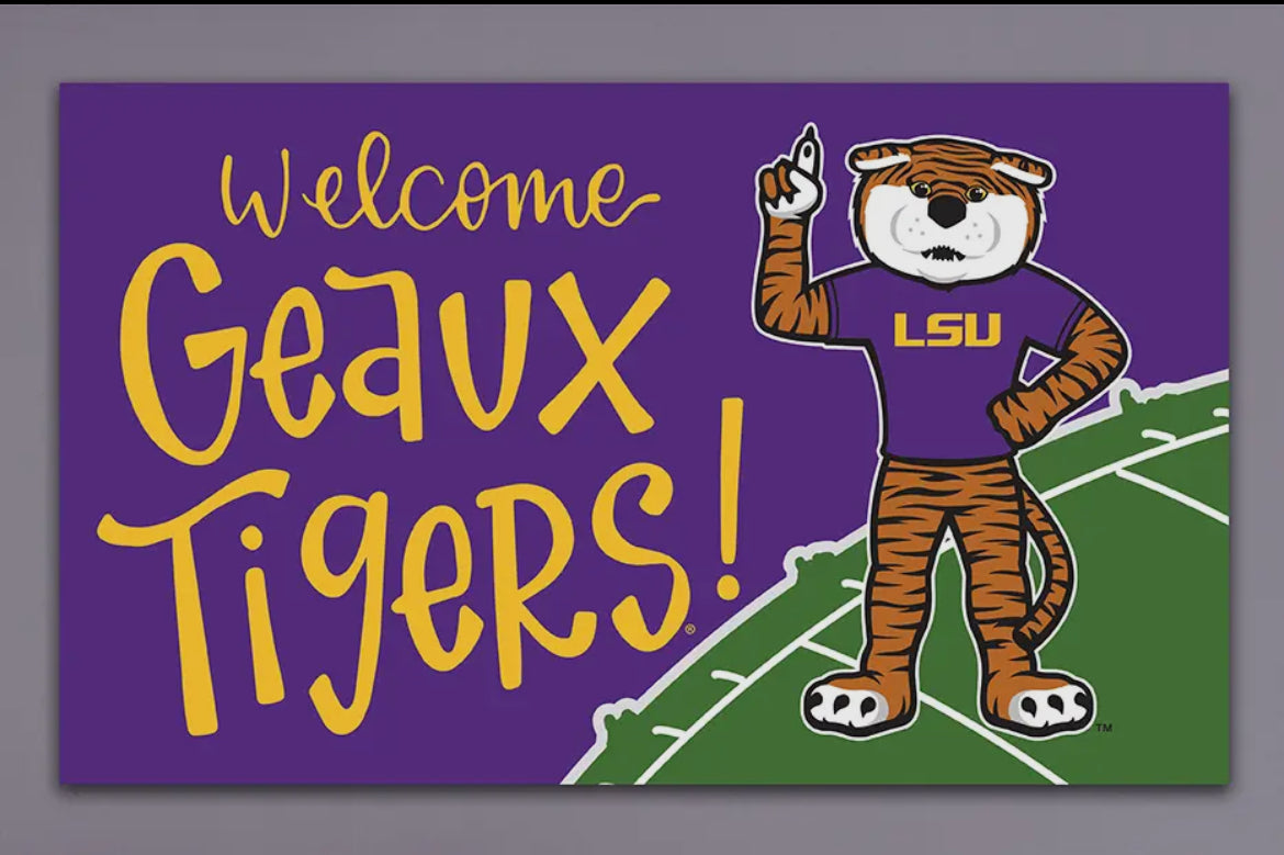 Welcome Geaux Tigers Door Mat