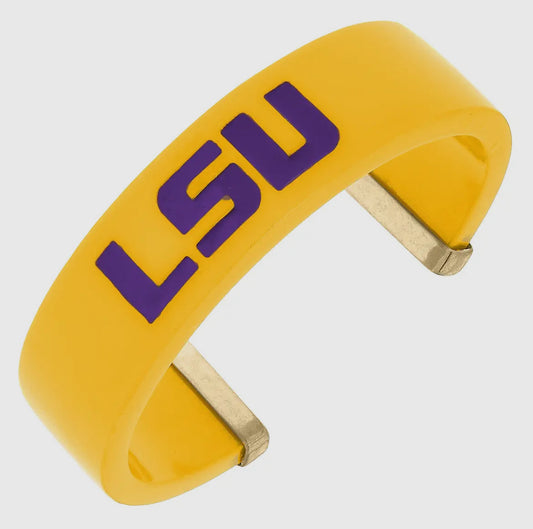 Resin LSU Cuff Bracelet Gold