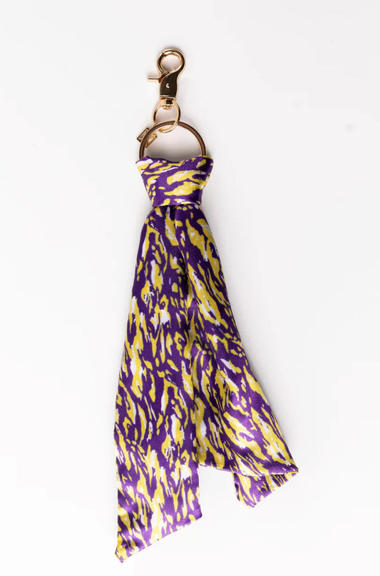 Nora Tiger Tail Keychain Purple/gold