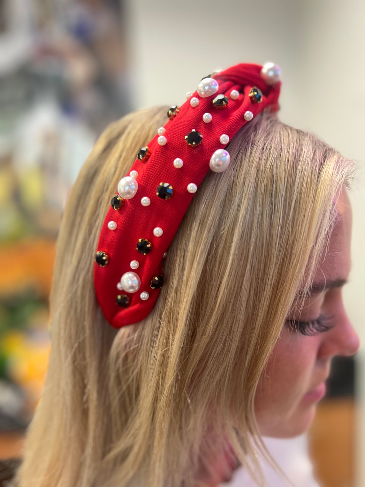 Red And Black Gem Headband