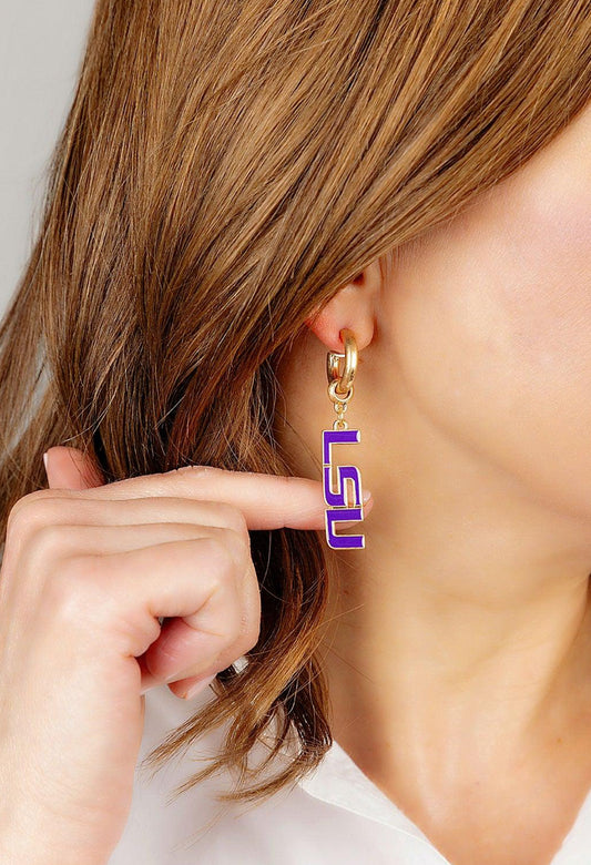 LSU Logo Drop Earrings