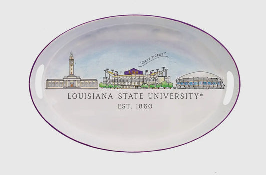 LSU Skyline Oval Tray