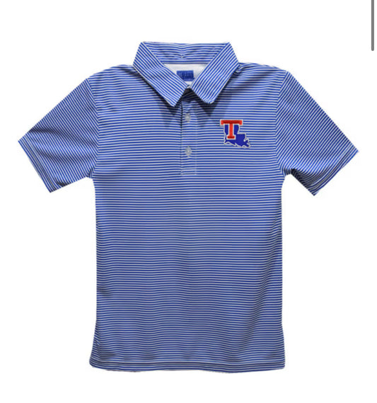 Youth LA Tech Striped Polo