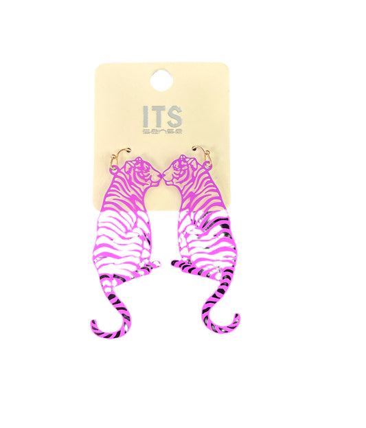 Tiger Purple Earrings