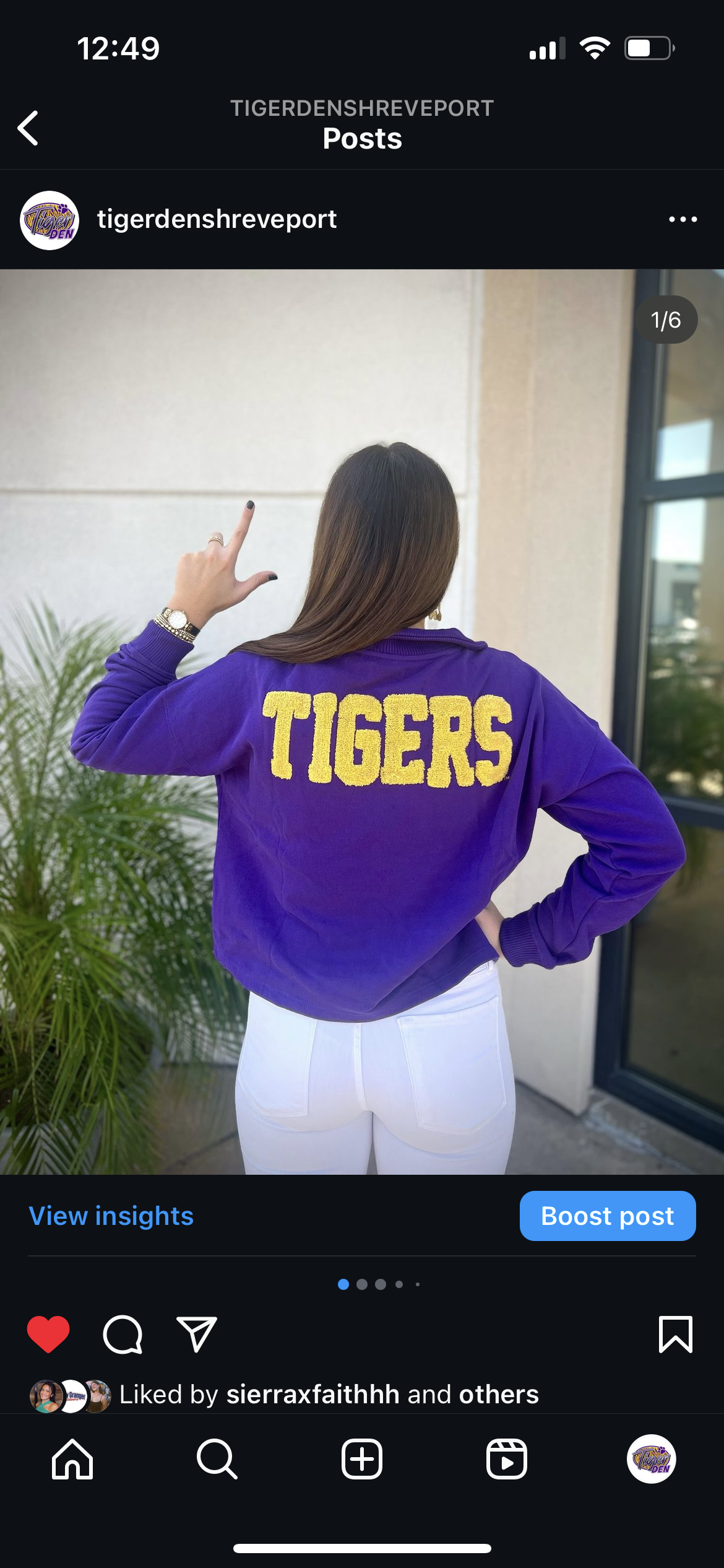 Tigers Collared Vneck Pullover