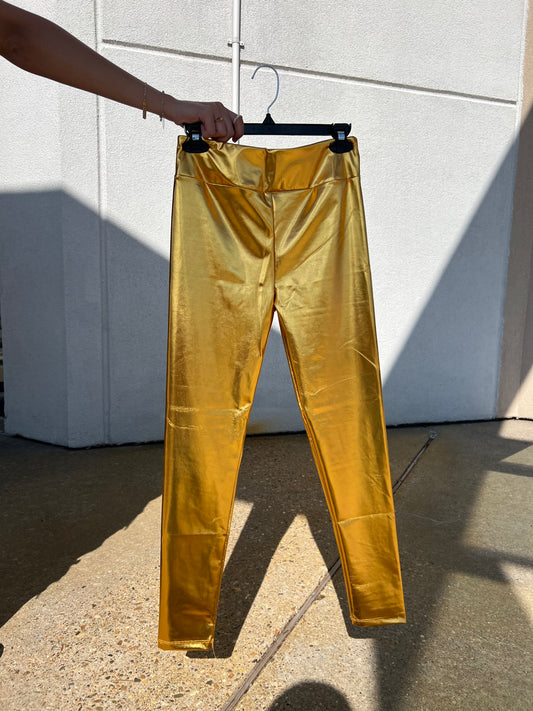 Adult Metallic Gold Leggings