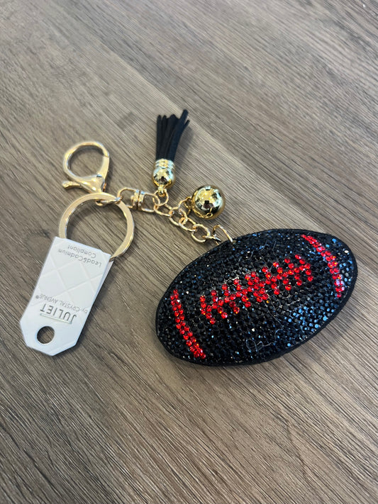 Black And Red Football Keychain