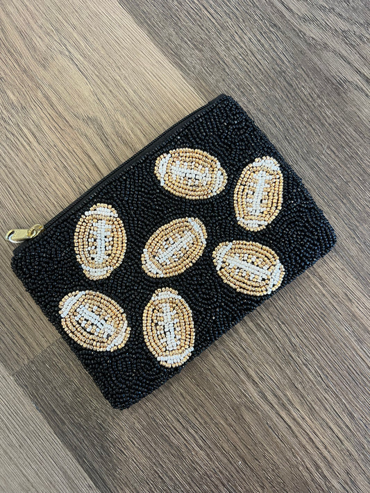 Black Footballs Zip Pouch