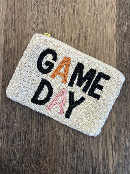 Cream GAME DAY small Zip Pouch