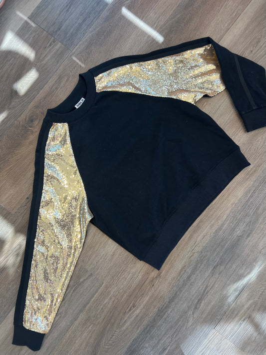 Black Sweatshirt Gold Sequins