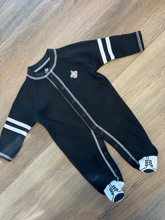 Blk/wht Sport Shoe Romper 0-3M