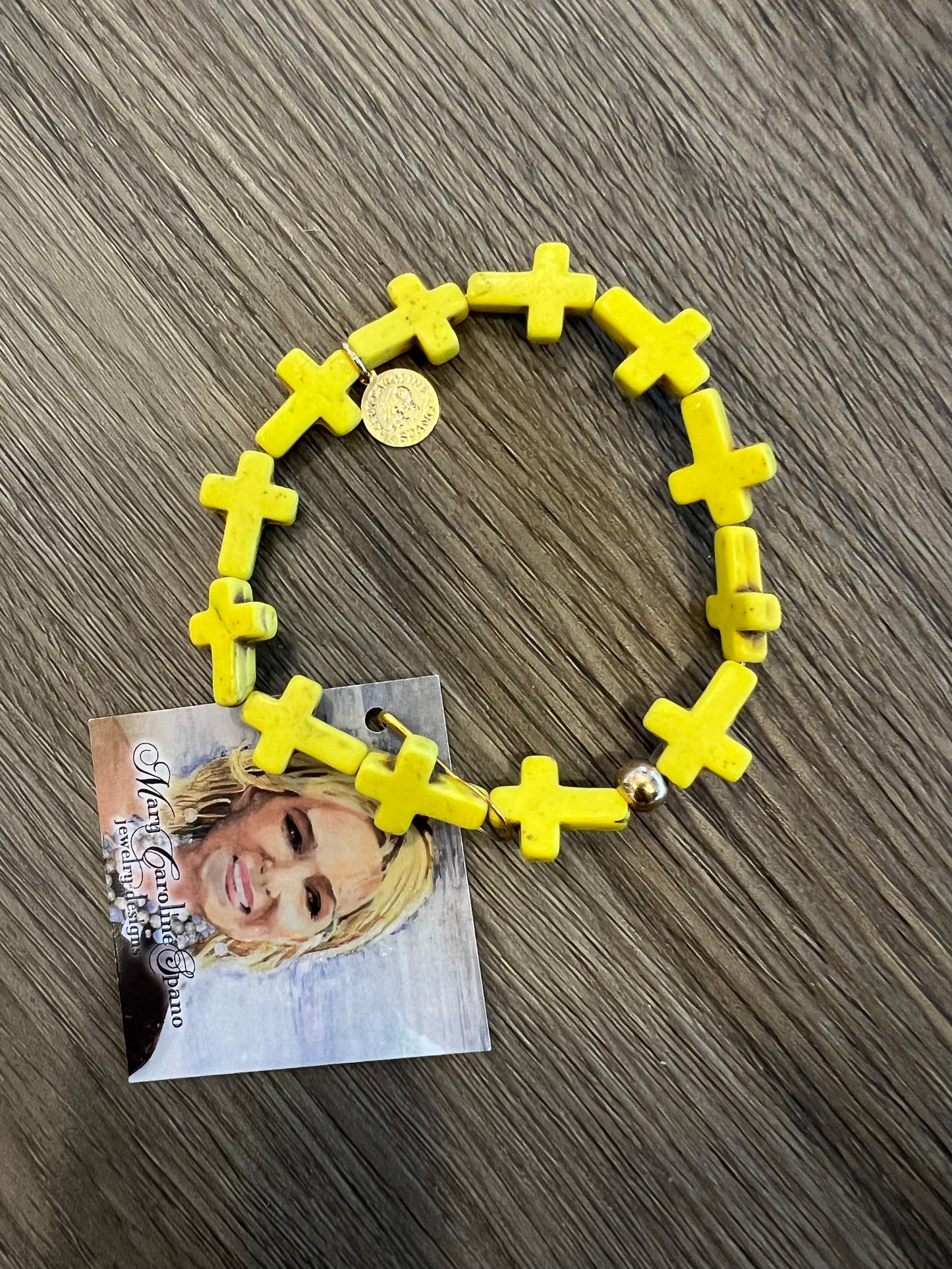 Cross Stretched Bracelet Yellow