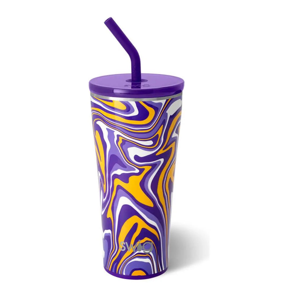 Fanzone Purple and Yellow Straw Tumbler