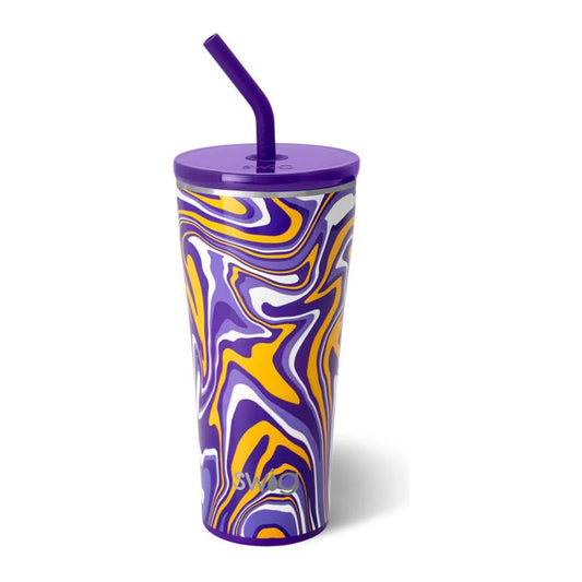 Fanzone Purple and Yellow Straw Tumbler