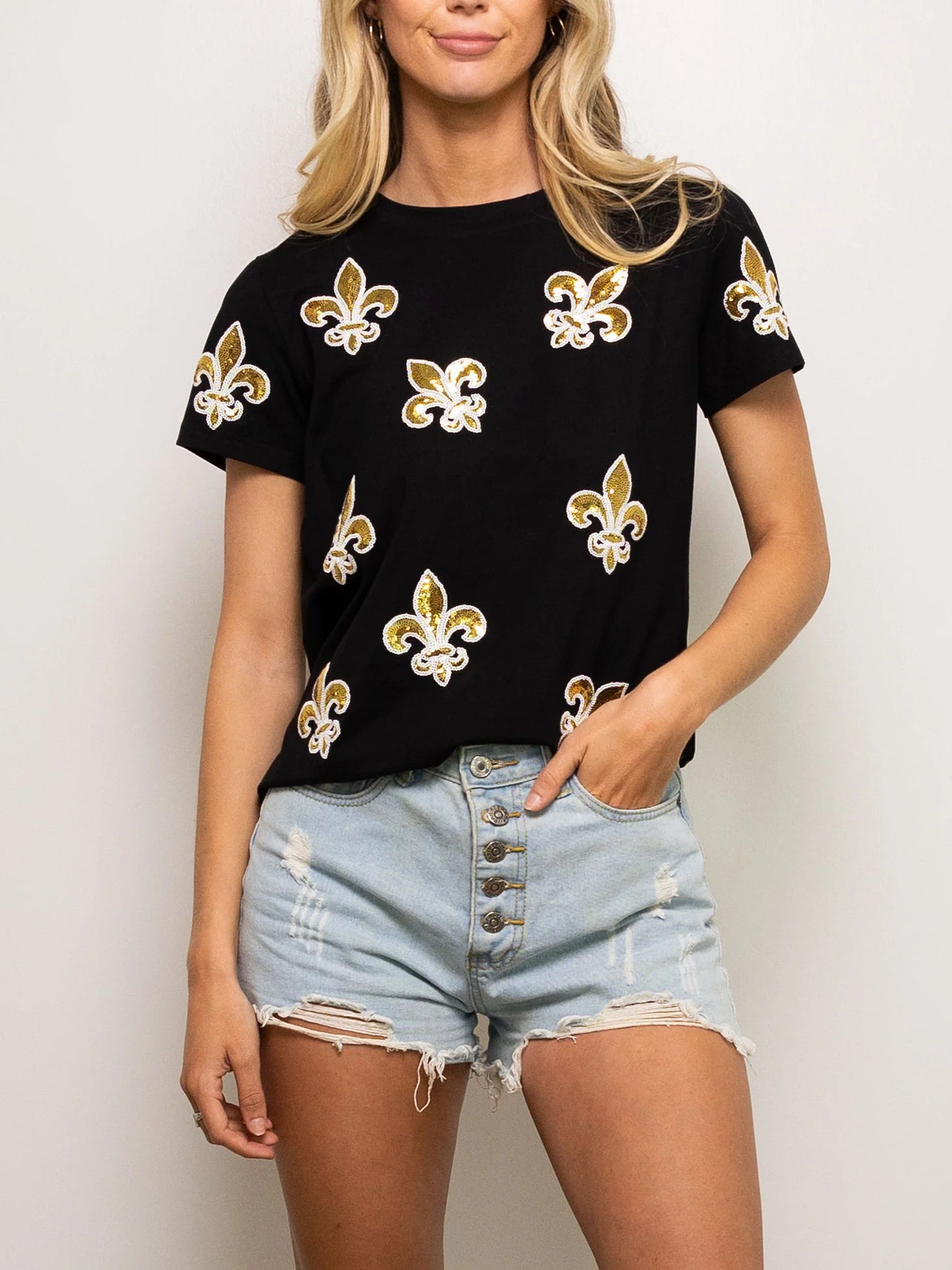 Fleur De Lis Sequin Top