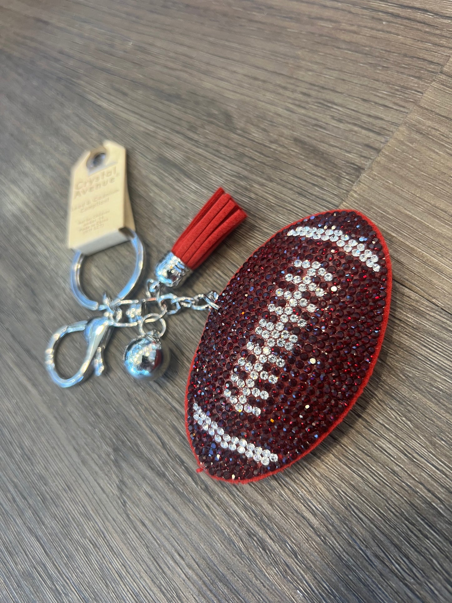 Dark Red Football Keychain