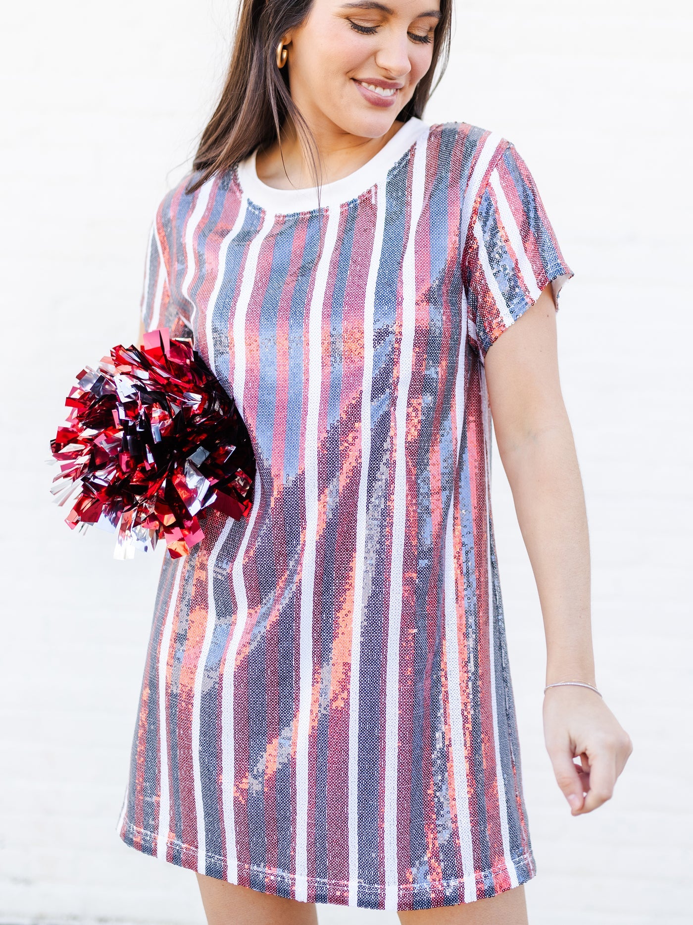 Julia Red And Navy Sequin Dress